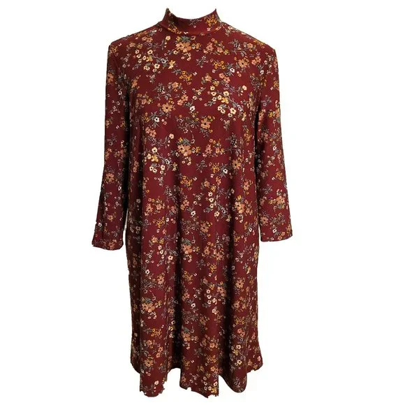 As U Wish | Dresses | As U Wish Fall Floral Long Sleeve Swing Dress Size M  | Poshmark